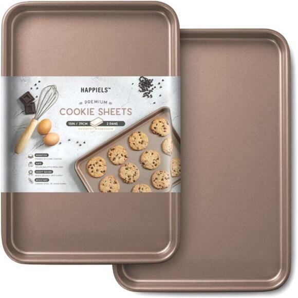 15-inch Baking Sheets Nonstick 2-Pack |Cookie Sheets Nonstick Carbon Steel 15x10 - Picture 2 of 6